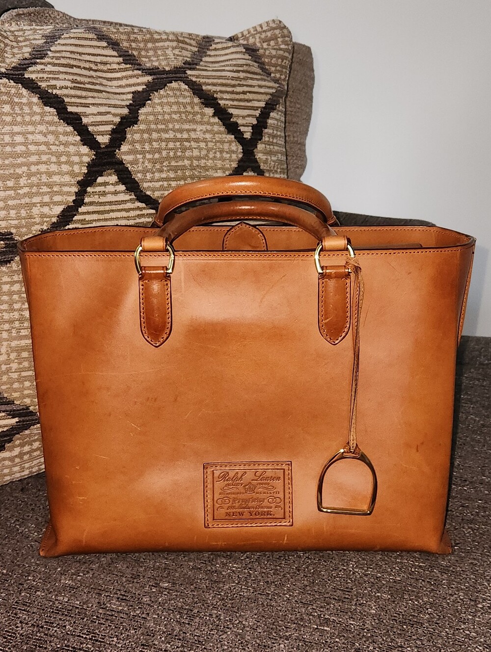 🐎RARE Ralph Lauren🐎 - Heritage Proprietor Leather Tote Bag w/Crossbody Strap - Picture 12 of 13